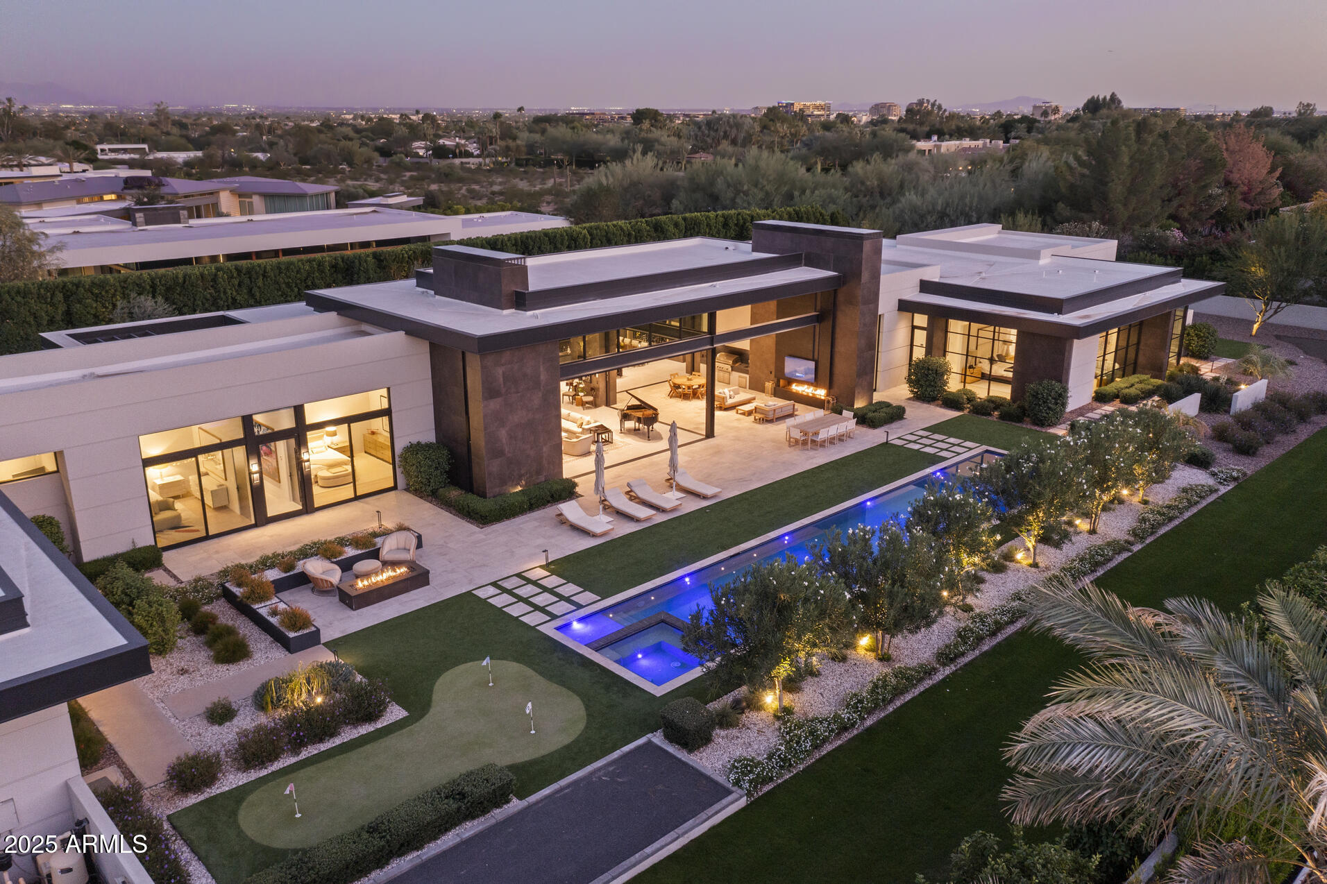 6427 East Luke Road Paradise Valley, AZ 85253 - Photo 1 of 1 Twilight Aerial