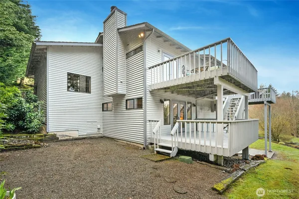 front view of a house with a stairs