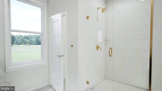 a bathroom with a shower