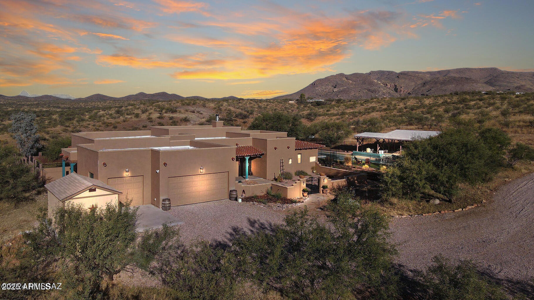 a view of city and mountain