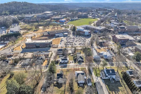 an aerial view of multiple house