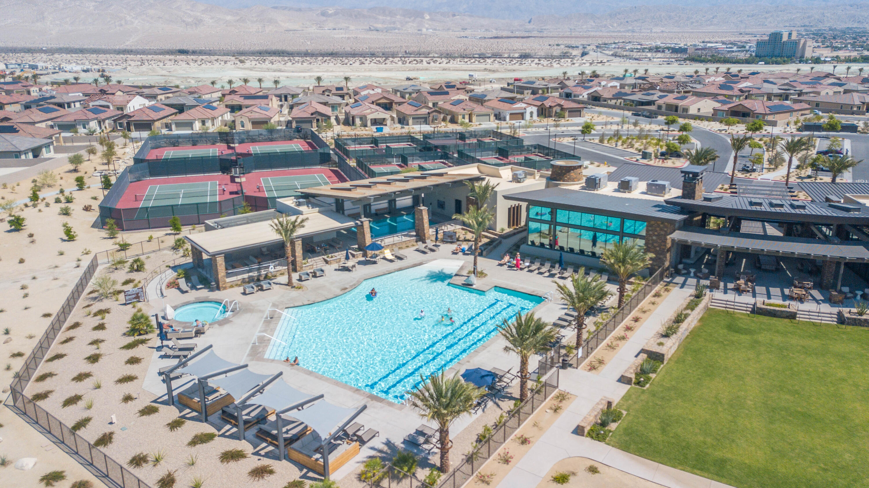 90 Cabernet Rancho Mirage, CA 92270 - Photo 61 of 83 an aerial view of a house with a swimming pool