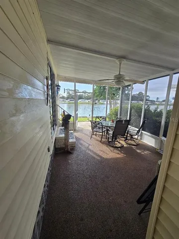 a view of a lake with outside space