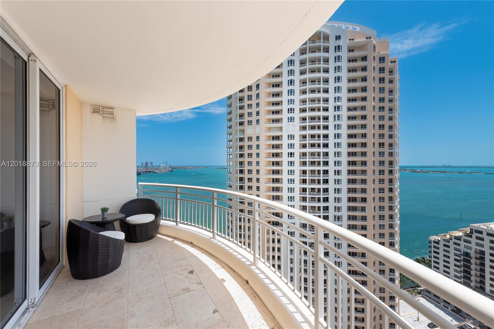 848 Brickell Key Drive, Unit 2703 Miami, FL 33131 - Photo 1 of 30 a view of balcony with a potted plant