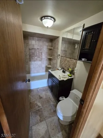 a bathroom with a tub