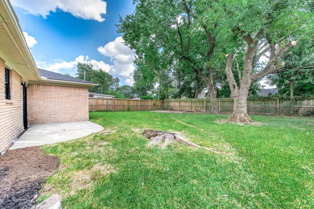 a backyard of a house with lots of green space