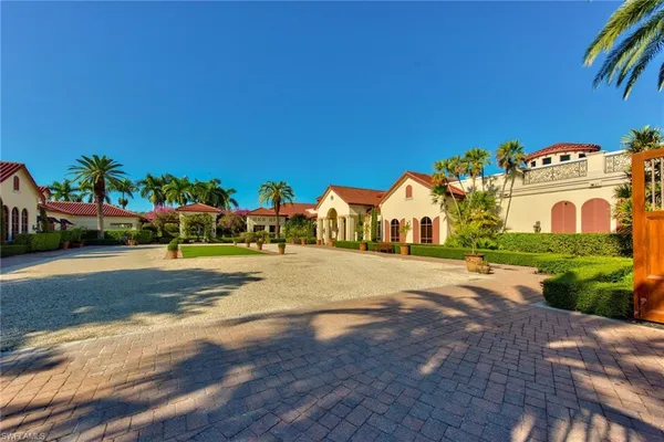 a view of a building with a street