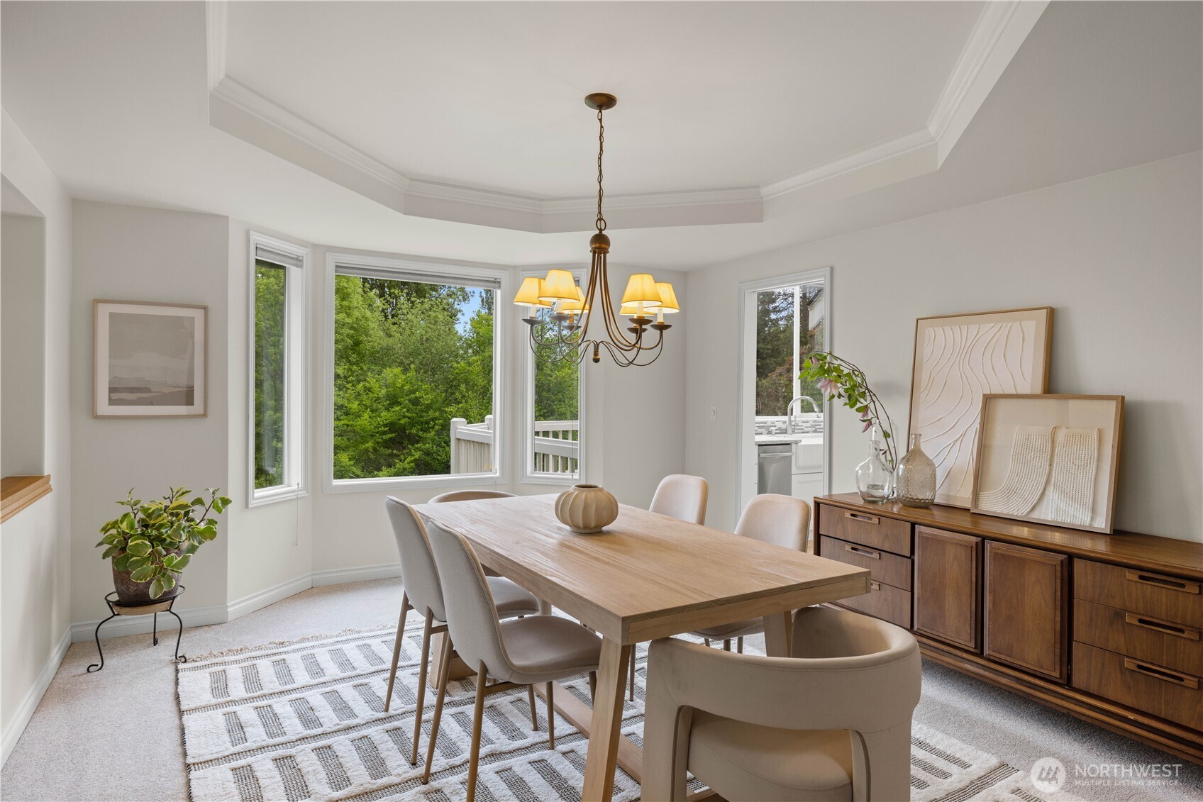 8484 Northeast County Park Road Bainbridge Island, WA 98110 - Photo 8 of 35 a view of a dining room with furniture window and outside view