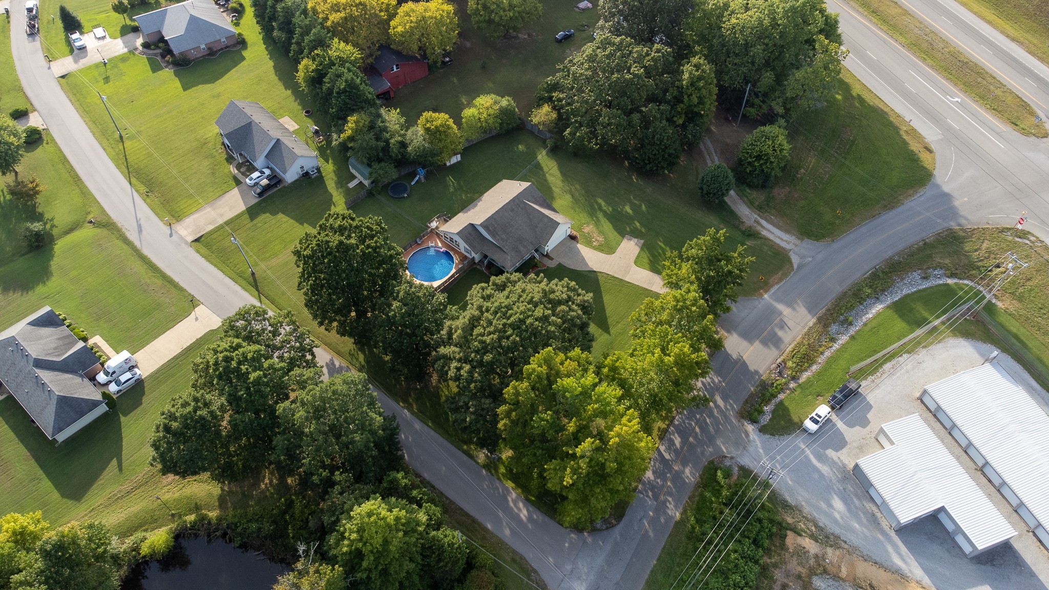 853 Prosser Road Leoma, TN 38468 - Photo 6 of 29 an aerial view of residential house with outdoor space and swimming pool