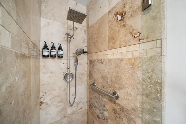 a bathroom with a shower