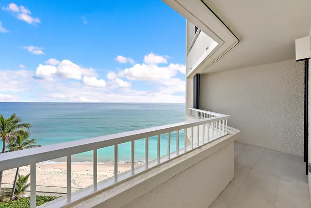 a view of balcony with ocean view