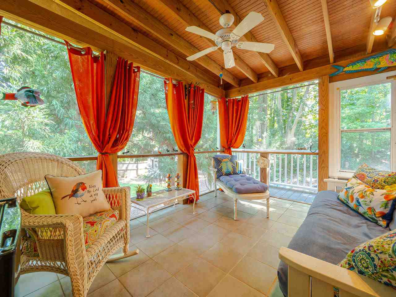 1064 Mills Street Raleigh, NC 27608 - Photo 17 of 24 Screened Porch with Wooded View