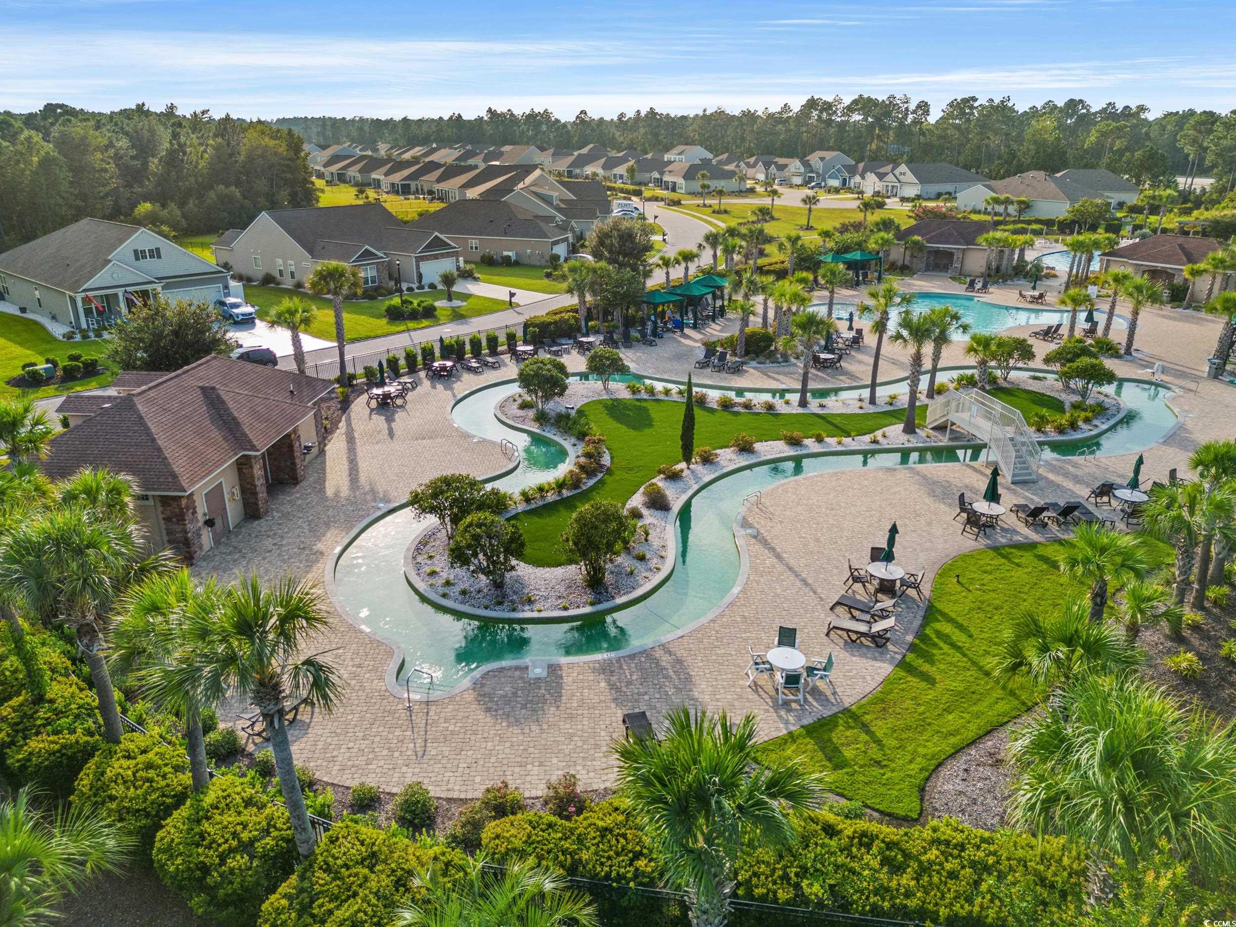 126 Viareggio Road Myrtle Beach, SC 29579 - Photo 34 of 40 Aerial view of residential area featuring a pool area
