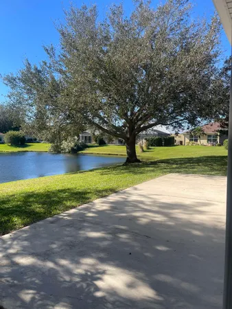 a view of a lake with houses