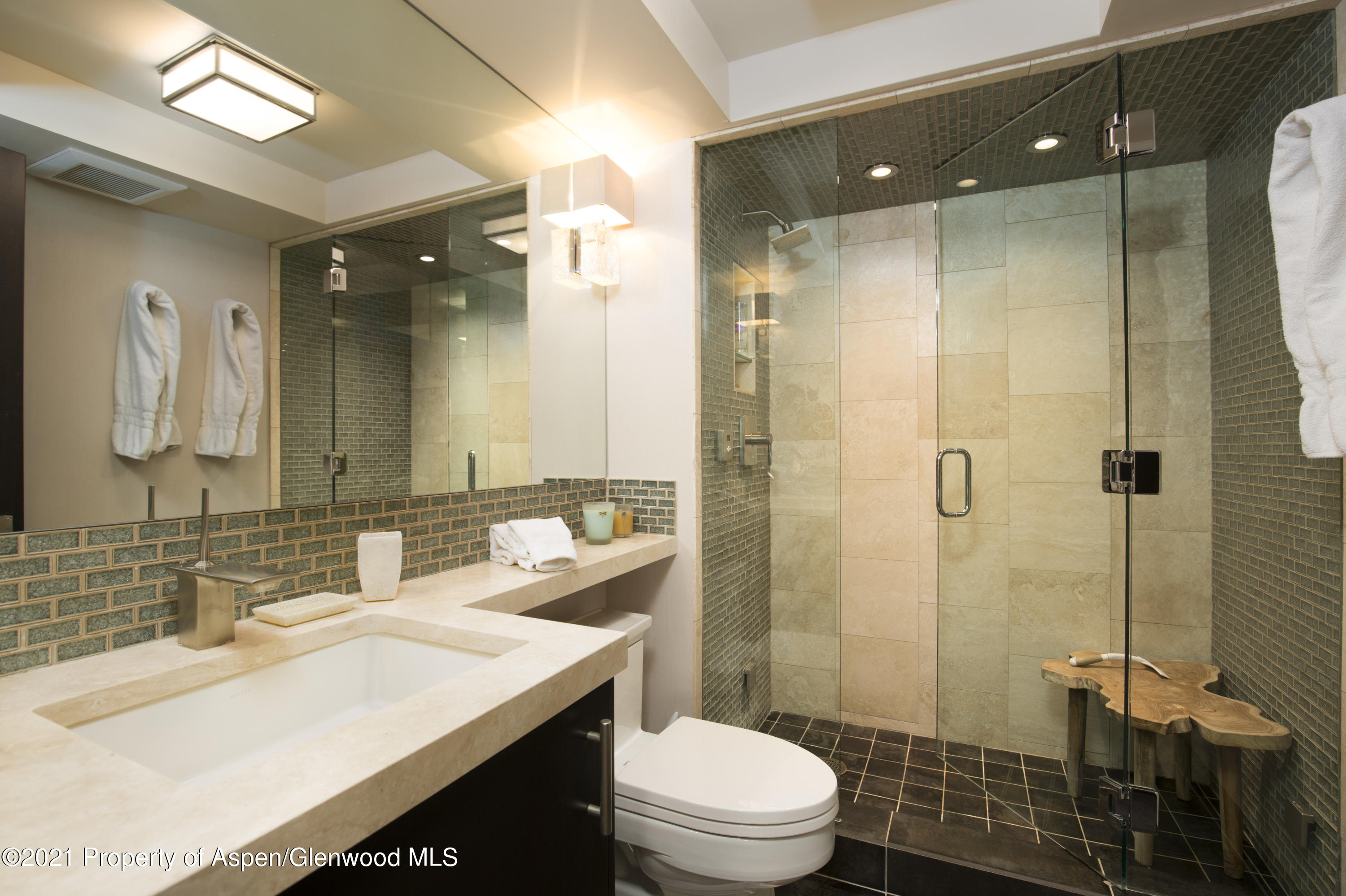 1034 East Cooper Avenue, Unit 26 Aspen, CO 81611 - Photo 18 of 23 a bathroom with a sink a toilet and shower