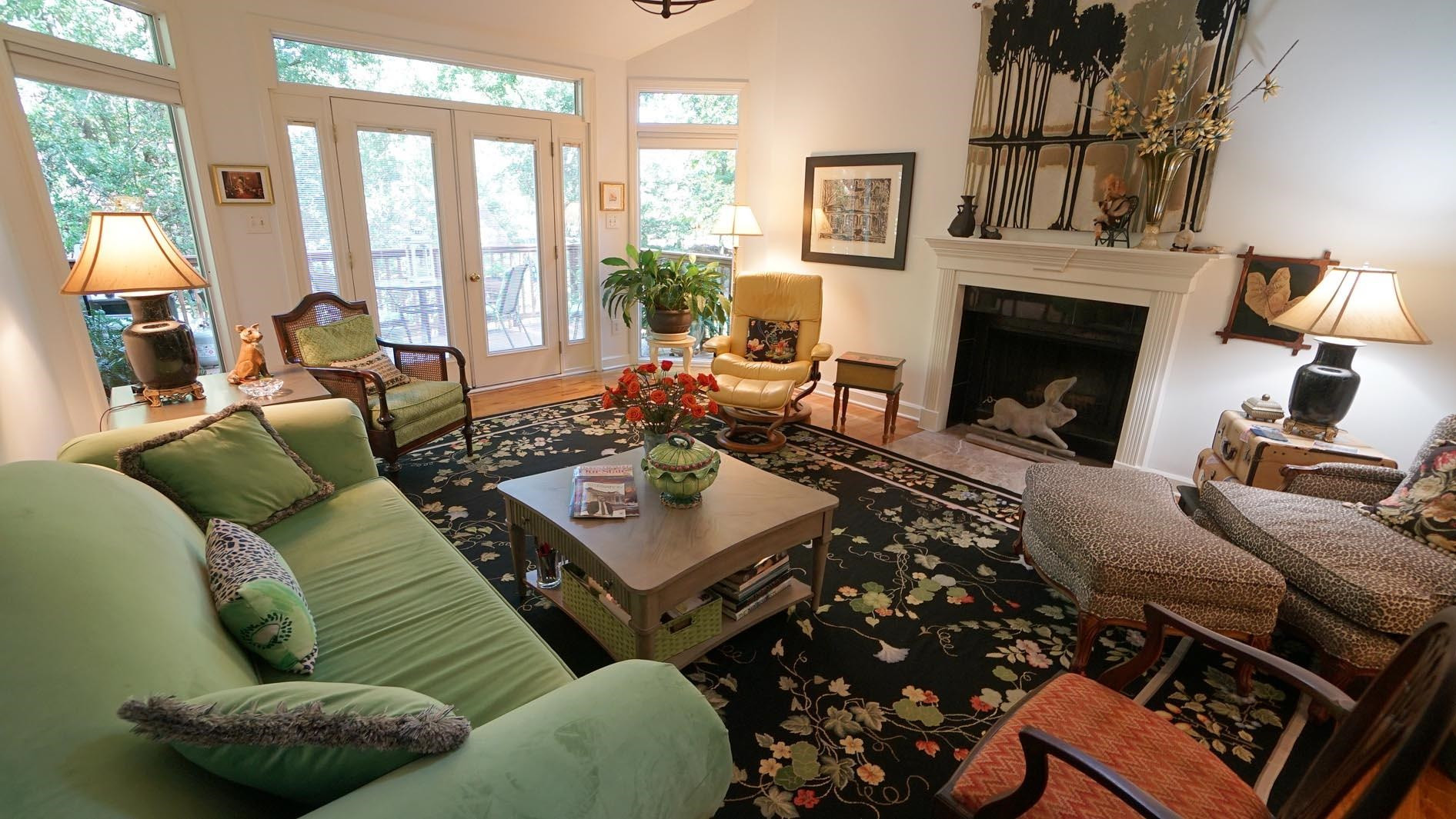 1809 Falls Church Road Raleigh, NC 27609 - Photo 23 of 56 a living room with furniture fireplace and a large window