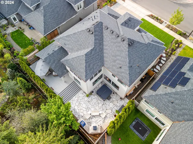 an aerial view of a house