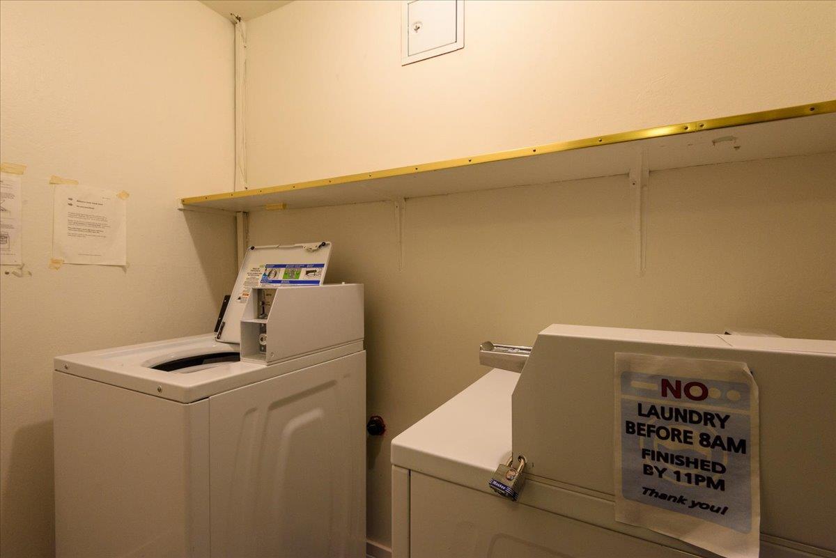 222 Laurel Street, Unit 101 San Carlos, CA 94070 - Photo 29 of 36 a close up of a storage and utility room with washer and dryer