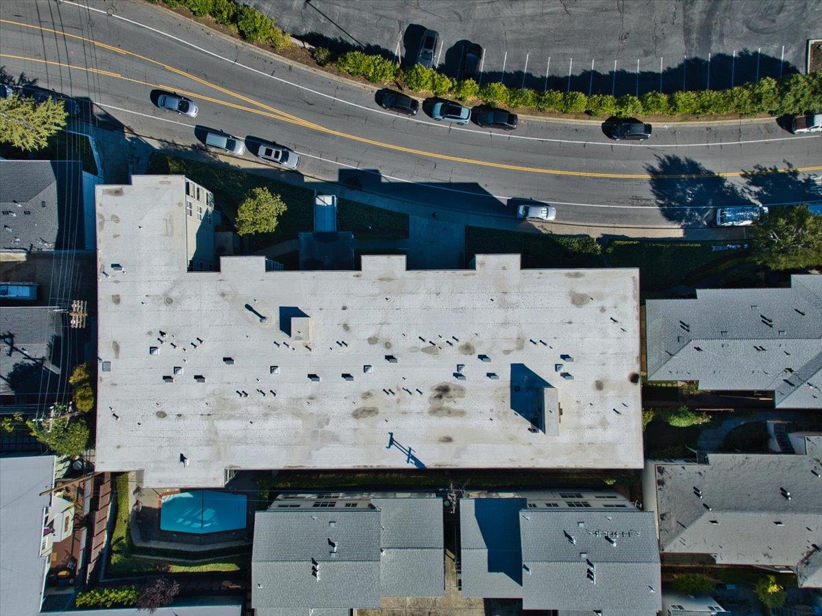 222 Laurel Street, Unit 101 San Carlos, CA 94070 - Photo 36 of 36 an aerial view of residential houses with outdoor space