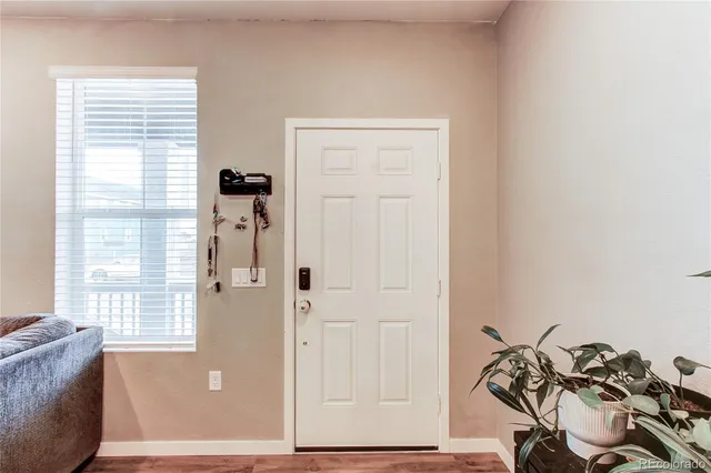 a view of front door with lounge chair