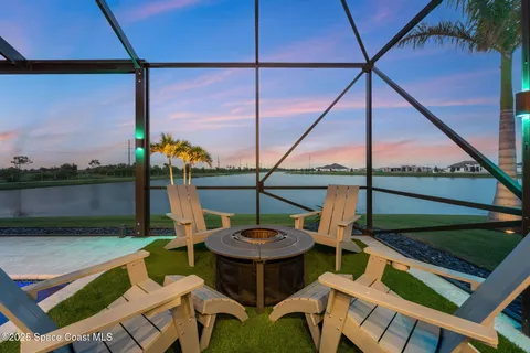 a view of an outdoor sitting area