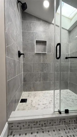 a bathroom with a shower