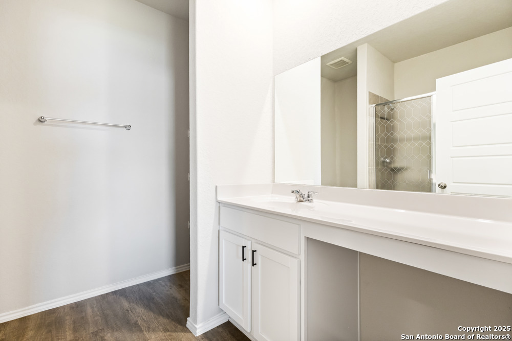 19916 Doc Holiday Drive Lytle, TX 78052 - Photo 20 of 27 a bathroom with a sink and a mirror