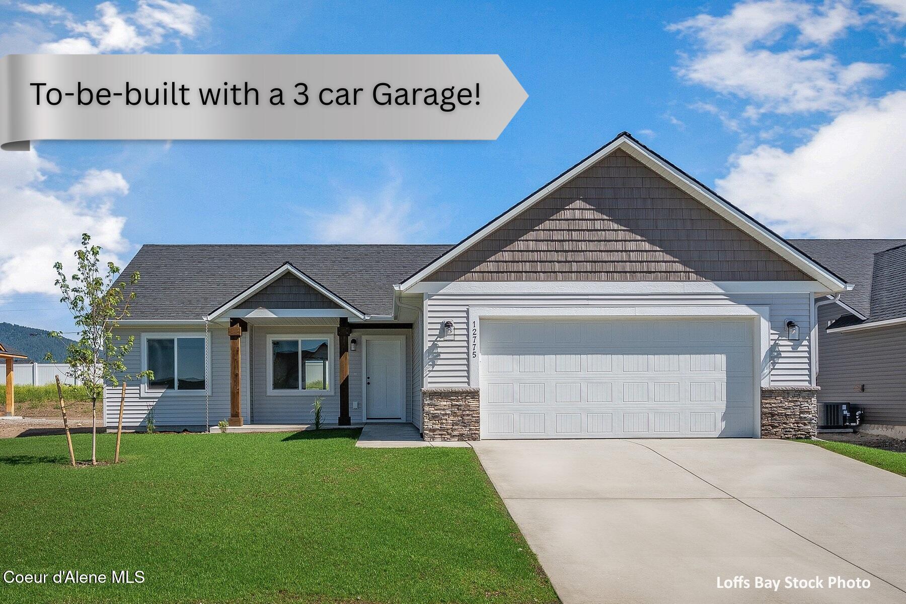 12139 North Lennon Lane Rathdrum, ID 83858 - Photo 1 of 5 Loffs Bay 3 Car Photo with Banner (Add r