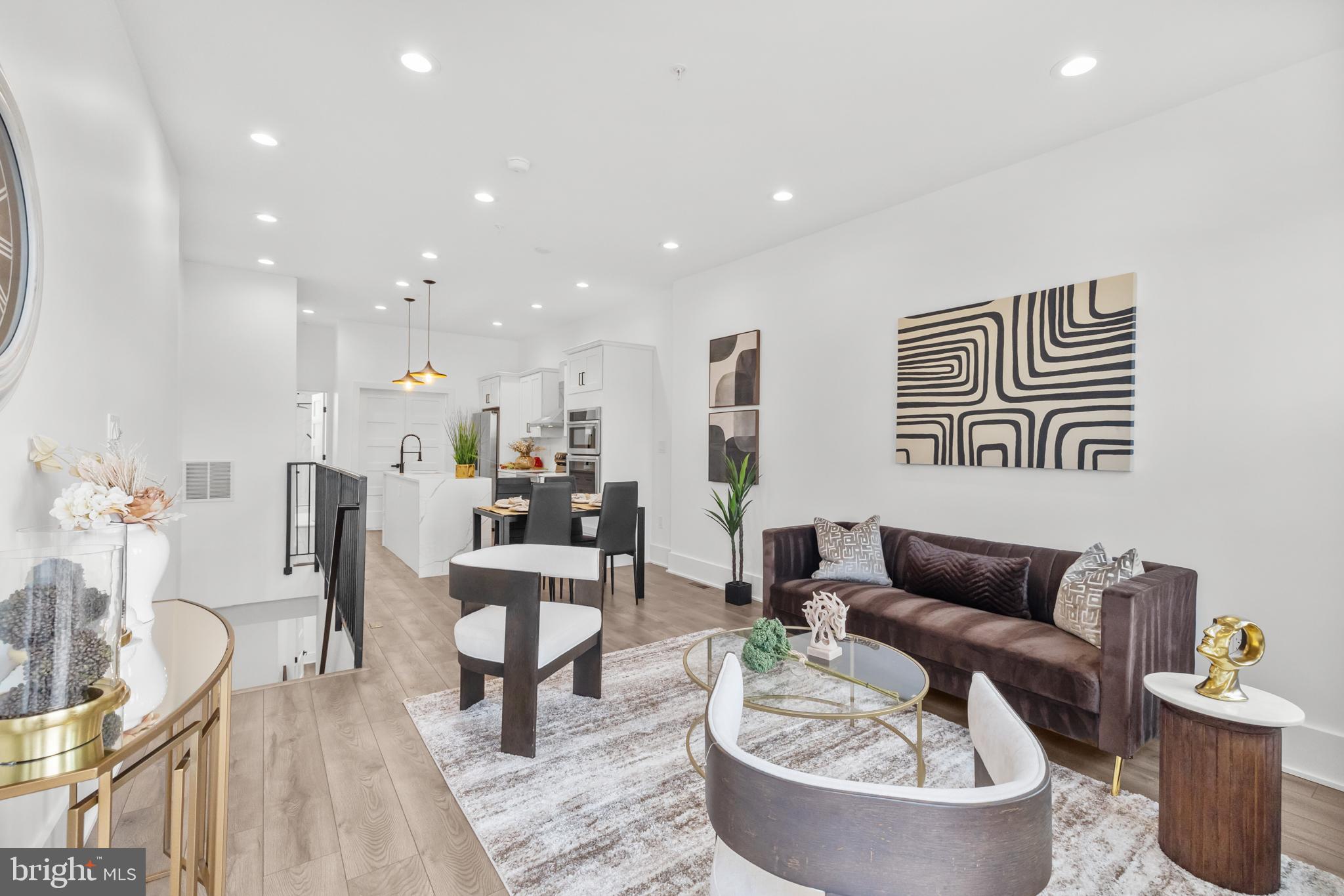 a living room with furniture and a couch