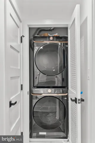a utility room with a washer and dryer