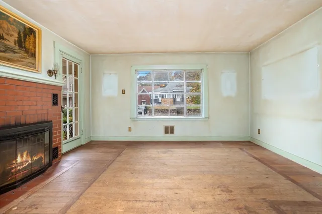 an empty room with windows