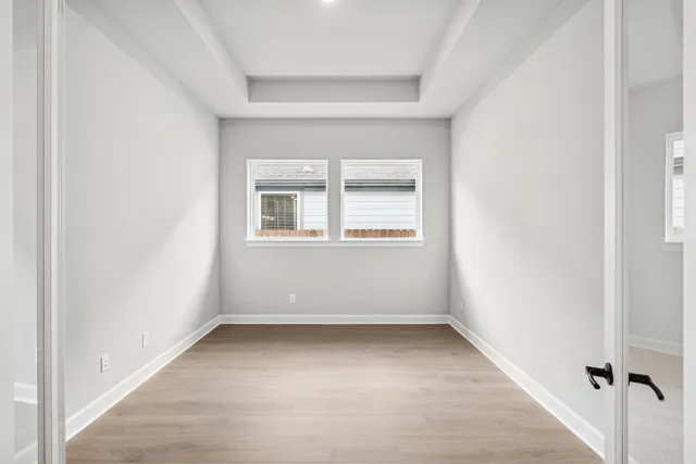 an empty room with a window