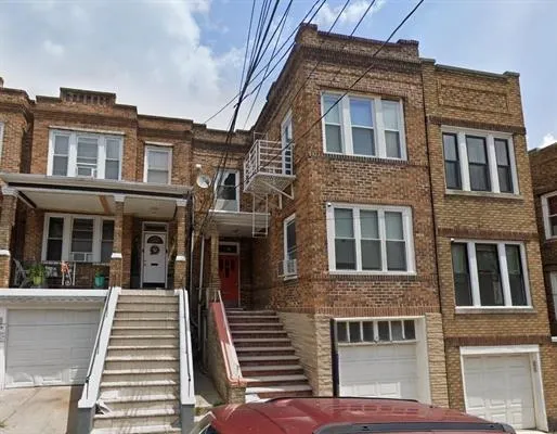 a front view of a multi story building