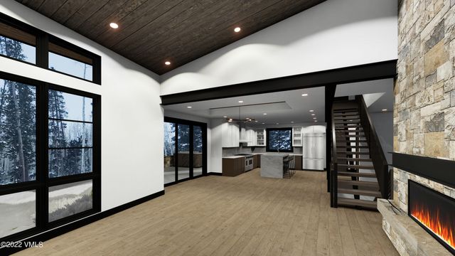 a view of a lobby with furniture