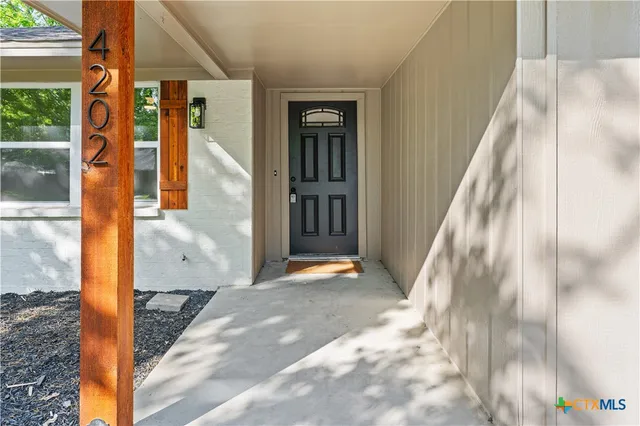 a view of a door front of house
