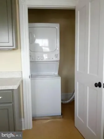 a utility room with a washer and dryer