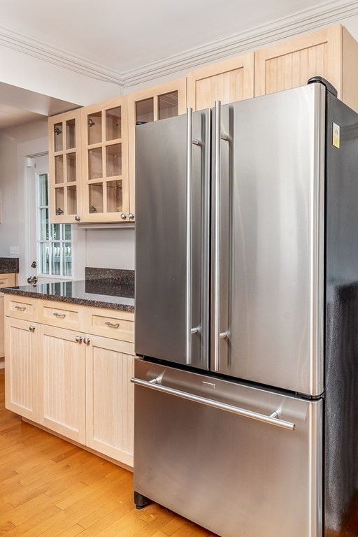 3 Lattimer Street Marblehead, MA 01945 - Photo 12 of 42 a kitchen with stainless steel appliances granite countertop a refrigerator and a sink
