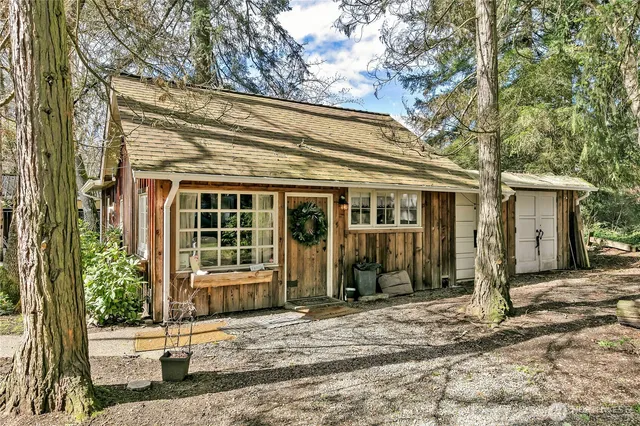 a view of a house with a garden