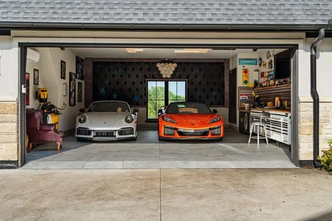 a car parked in front of a building
