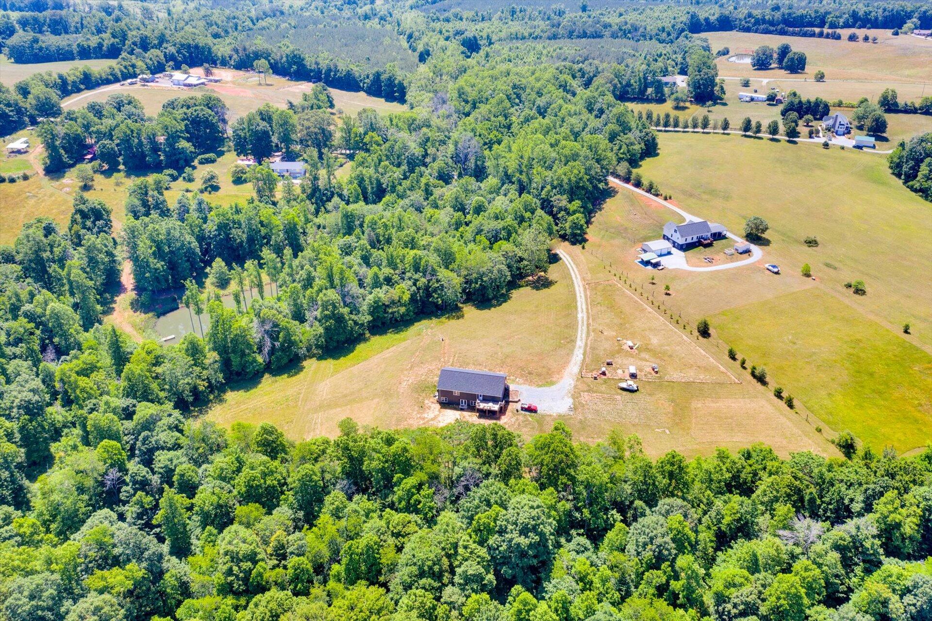 3294 Ayers Road Moneta, VA 24121 - Photo 33 of 41 an aerial view of a house with outdoor space and lake view