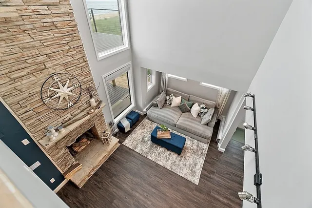 a living room with furniture