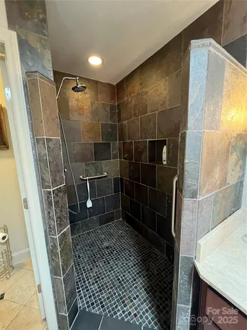a bathroom with a shower