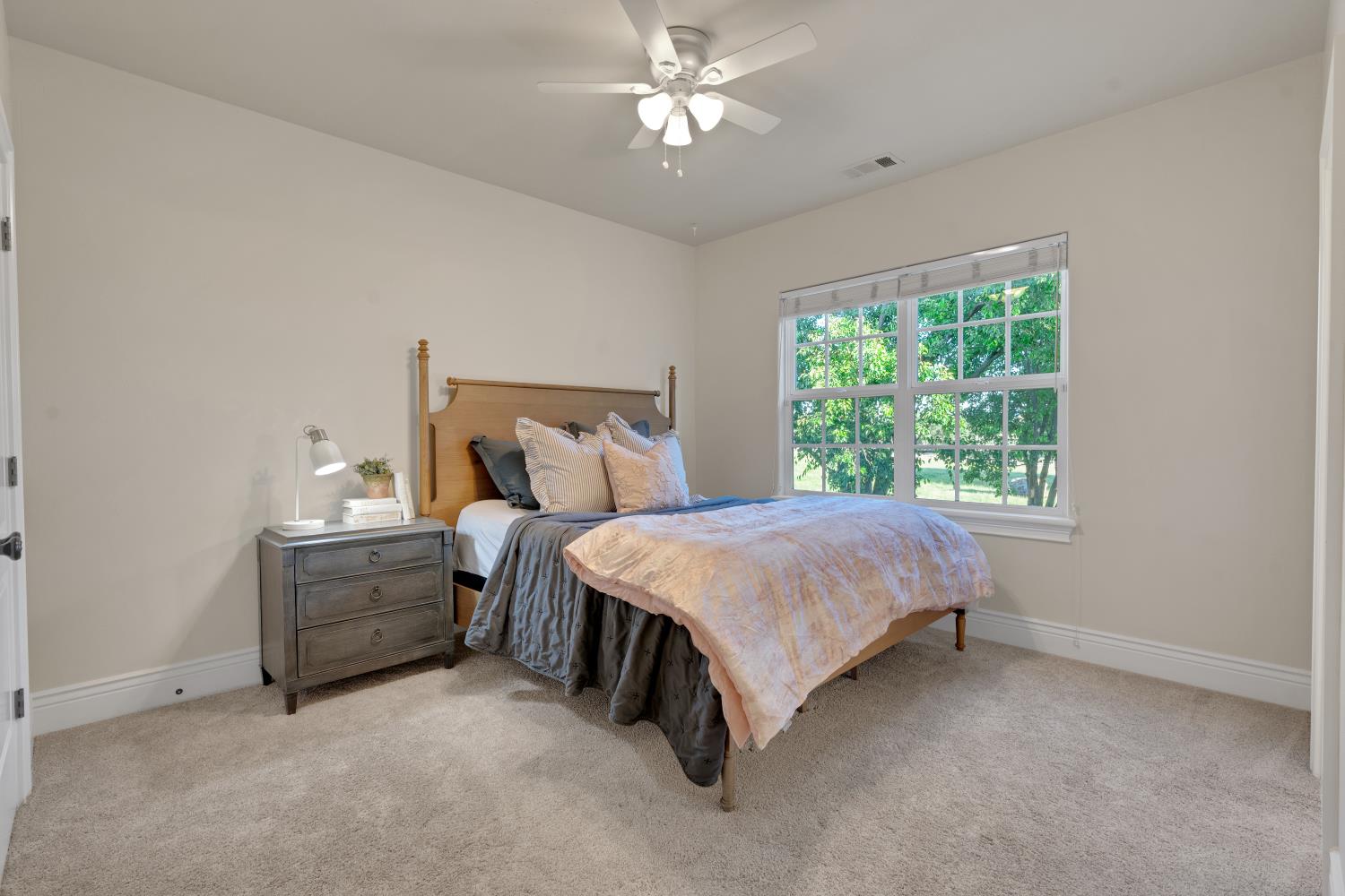 2905 Virginiatown Road Lincoln, CA 95648 - Photo 37 of 86 Spacious room featuring neutral paint, soft carpet flooring, a multi-pane window with natural light, and a ceiling fan