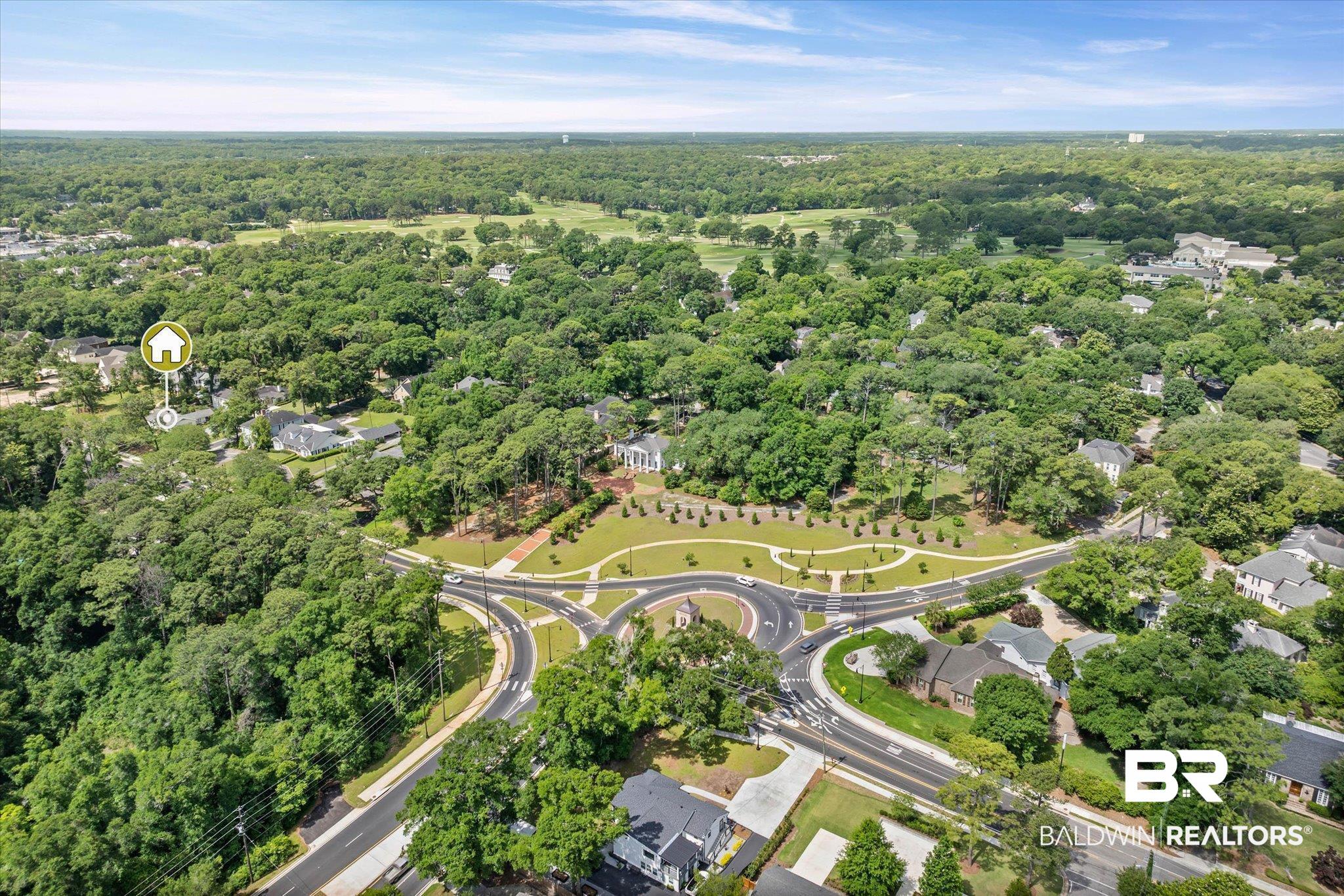 4 Turnout Lane Mobile, AL 36608 - Photo 51 of 53 Expansive aerial view showcasing a lush, tree-filled landscape with diverse residential properties
