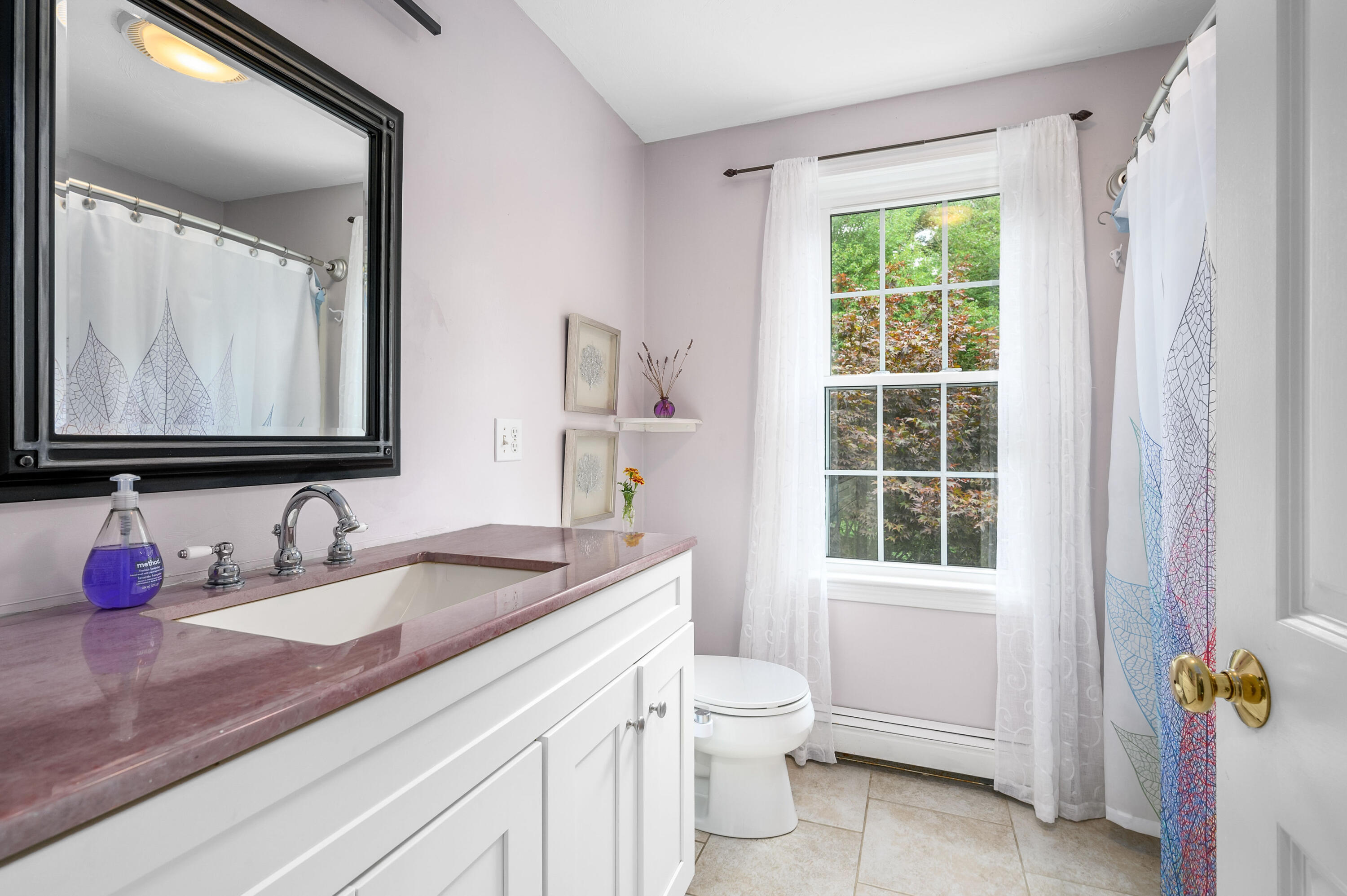 4 Santuit Lane Mashpee, MA 02649 - Photo 23 of 36 a bathroom with a granite countertop sink toilet and a mirror