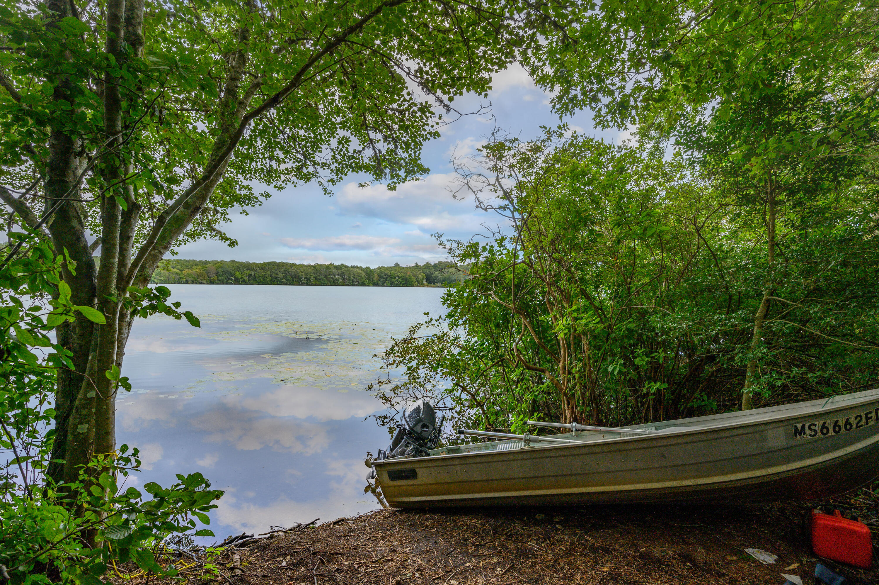 4 Santuit Lane Mashpee, MA 02649 - Photo 5 of 36 a backyard view with sitting space and trees