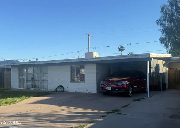 a view of a car parked in garage