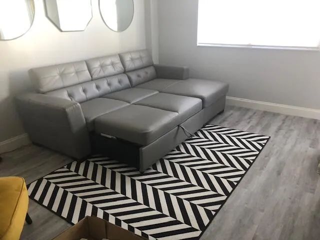 a living room with furniture