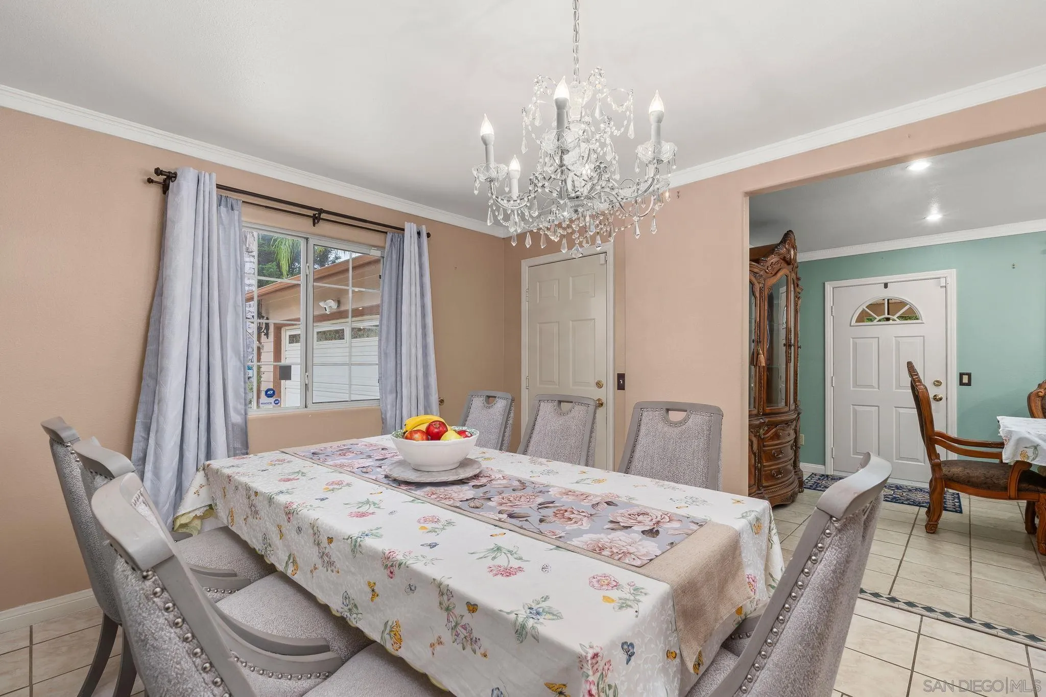 1451 Vía Lima Fallbrook, CA 92028 - Photo 27 of 41 a view of a dining room with furniture and chandelier