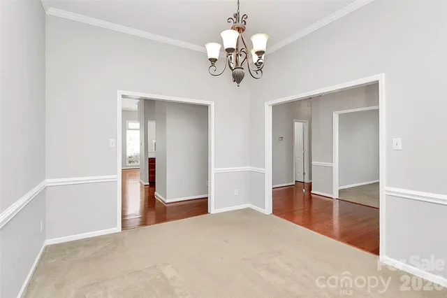 a view of a livingroom with a chandelier